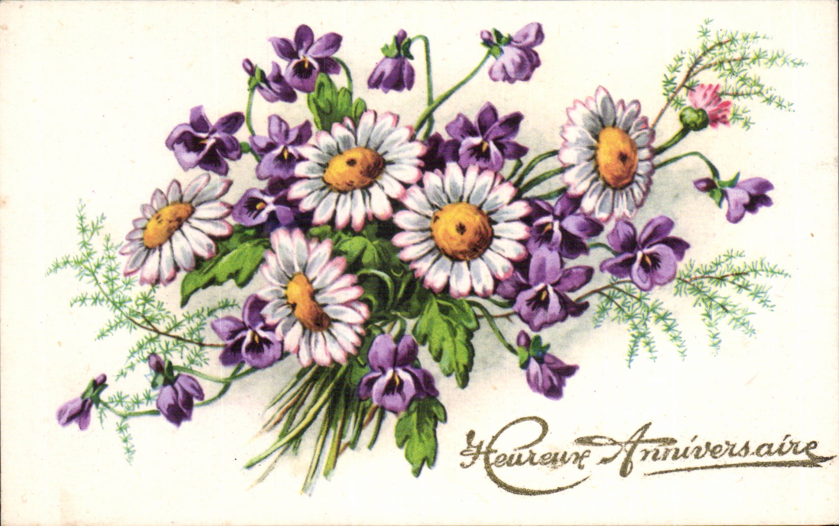 Cumpleanos feliz de las flores de la fantasia de CPA