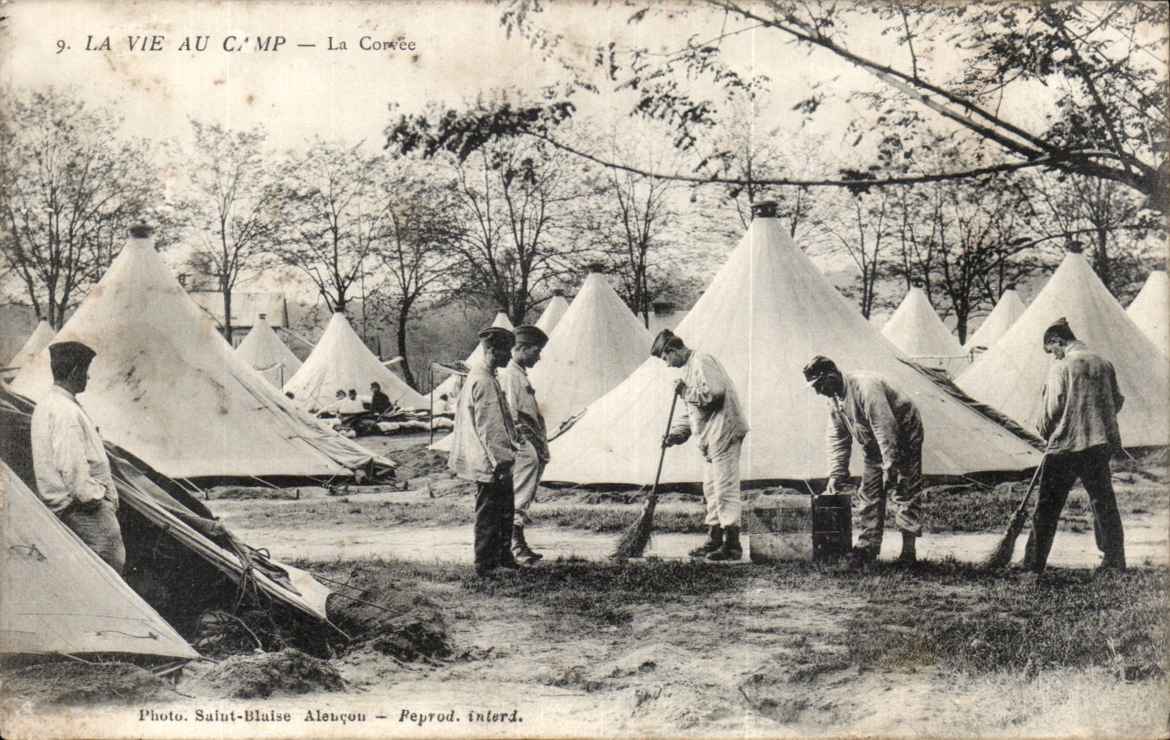 CPA Militaria it via with the camp the drudgery