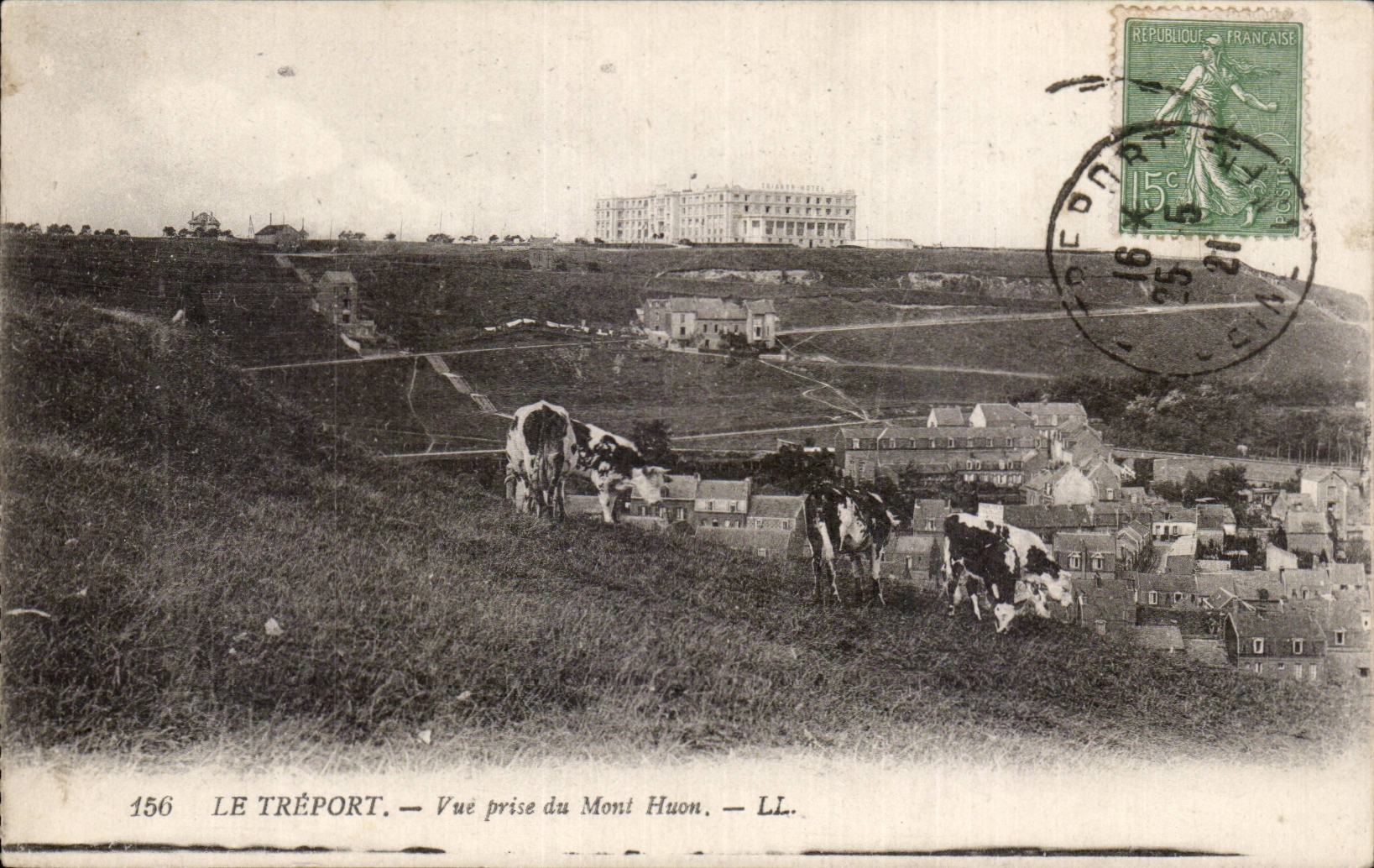 CPA Treport visto de las vacas de Huon del montaje