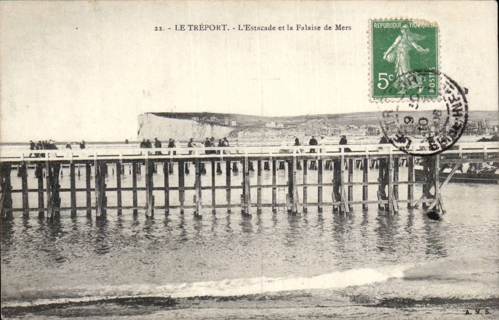 CPA Treport el embarcadero y el acantilado de los mares