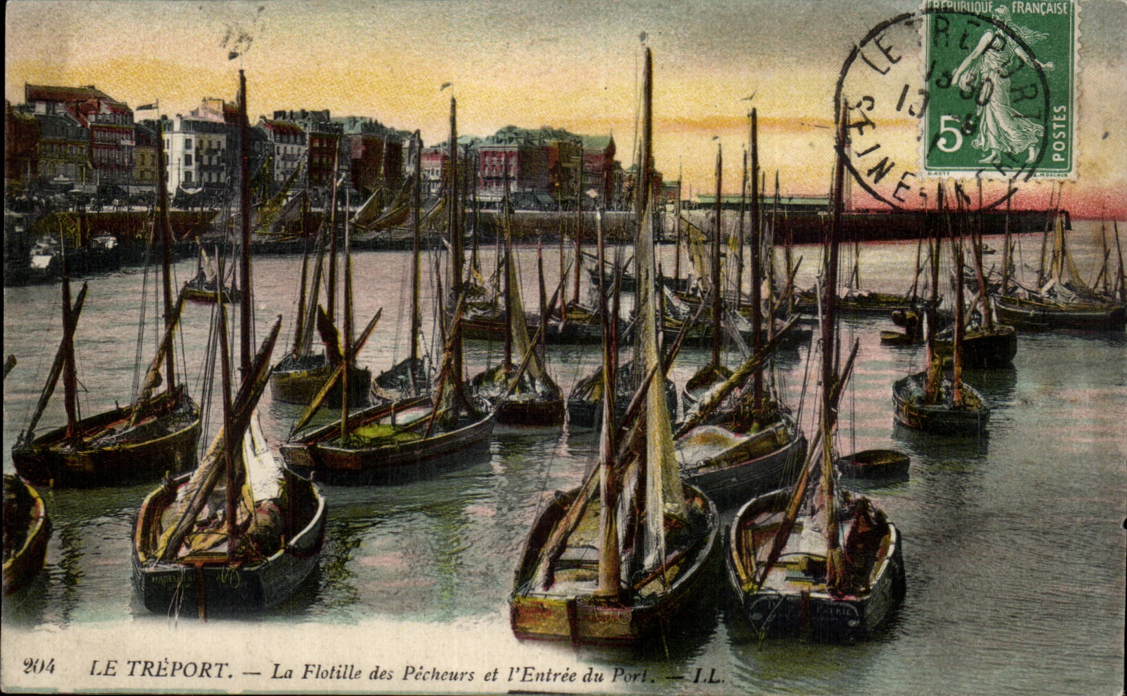 CPA Treport el flotilla de los pecadores y de entrar del puerto