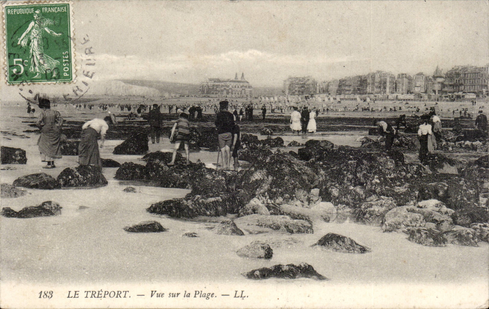 CPA Treport visto en la playa