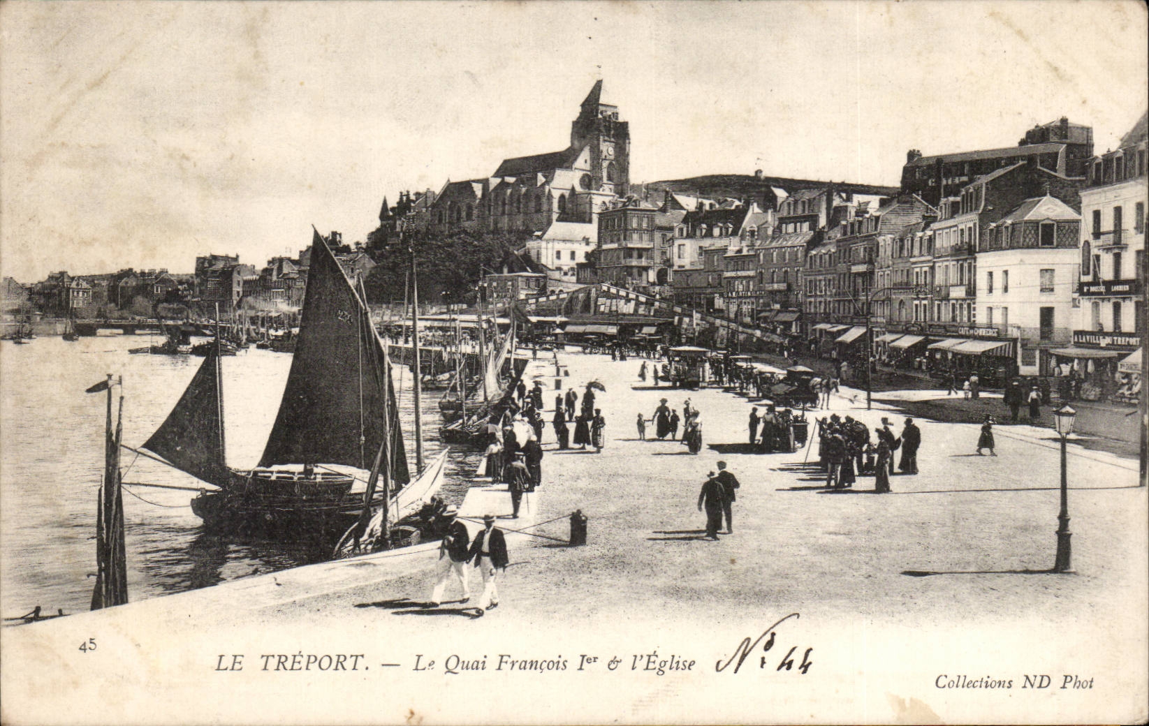 Muelle 1r de CPA Treport Le François y la iglesia