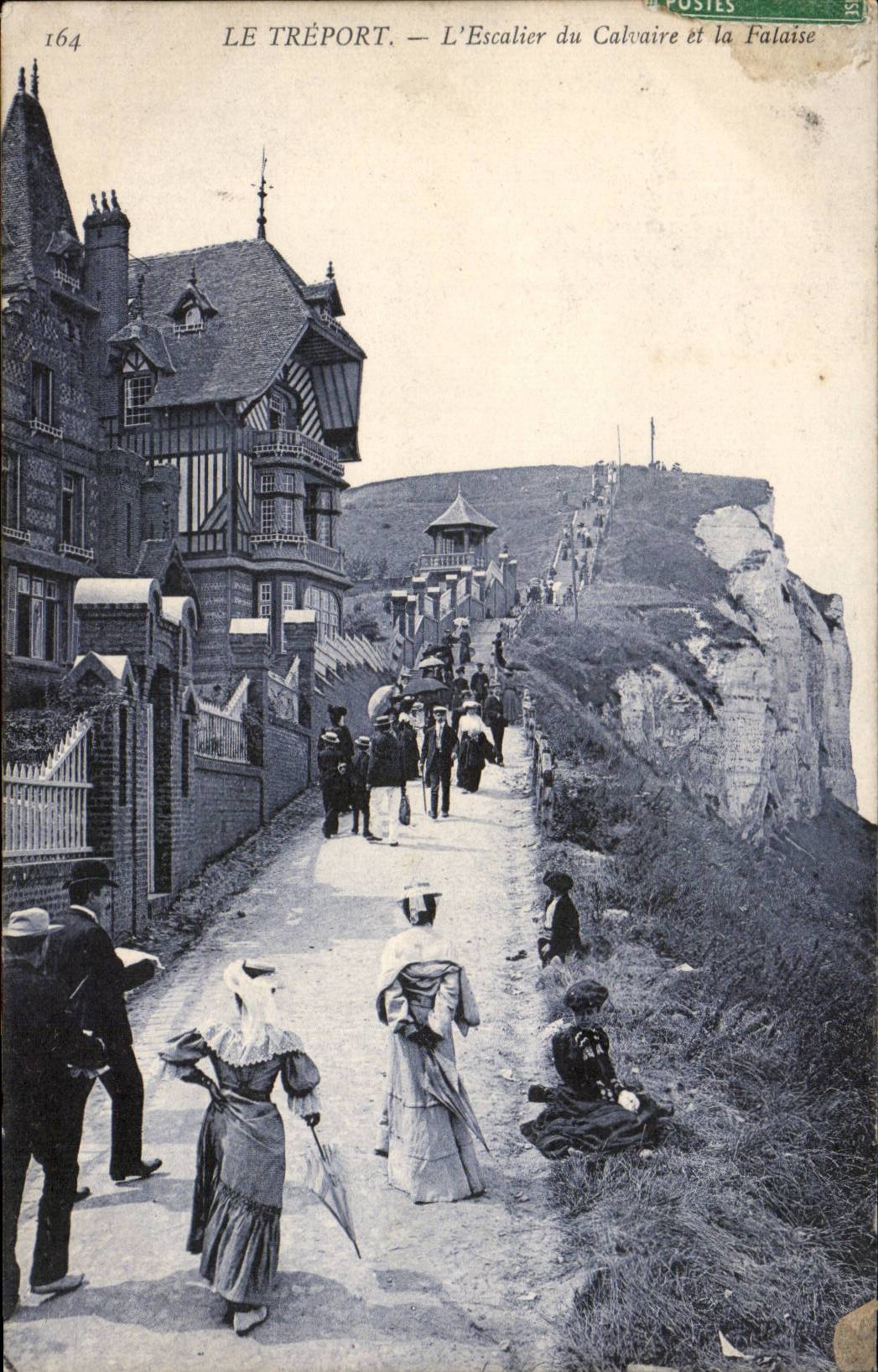 CPA Treport la escalera del martirio y del acantilado