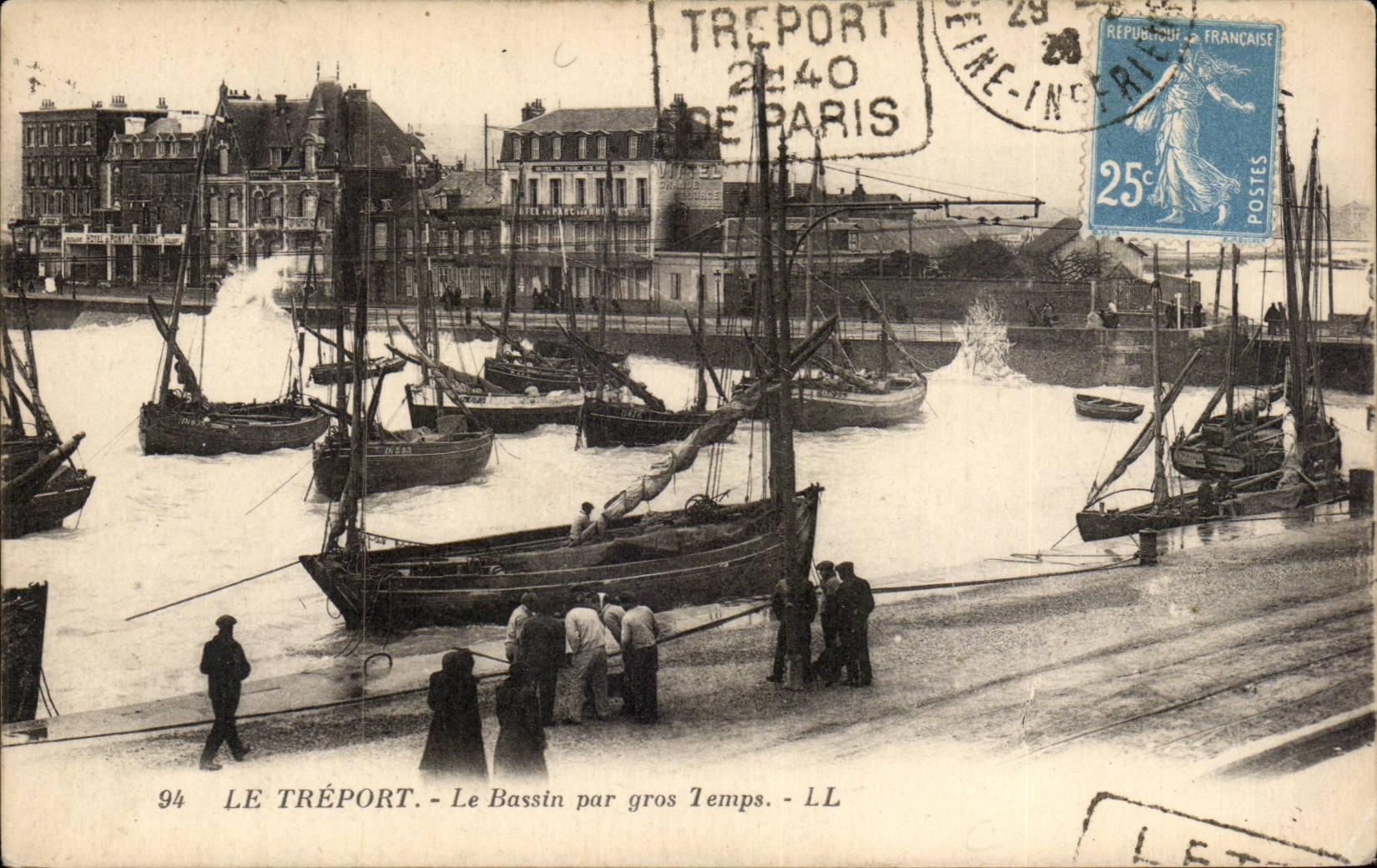 CPA Treport Le basin por el tiempo pesado