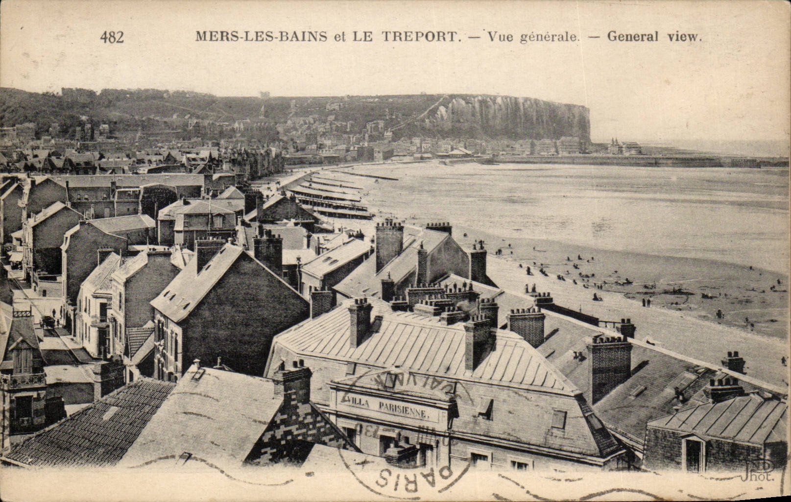 Chalet parisiense de la opinion de Bains de los les de los mares de CPA Treport