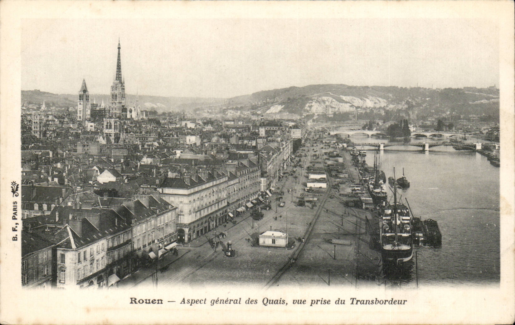 CPA Rouen general Aspect of the quays seen from of the transporter