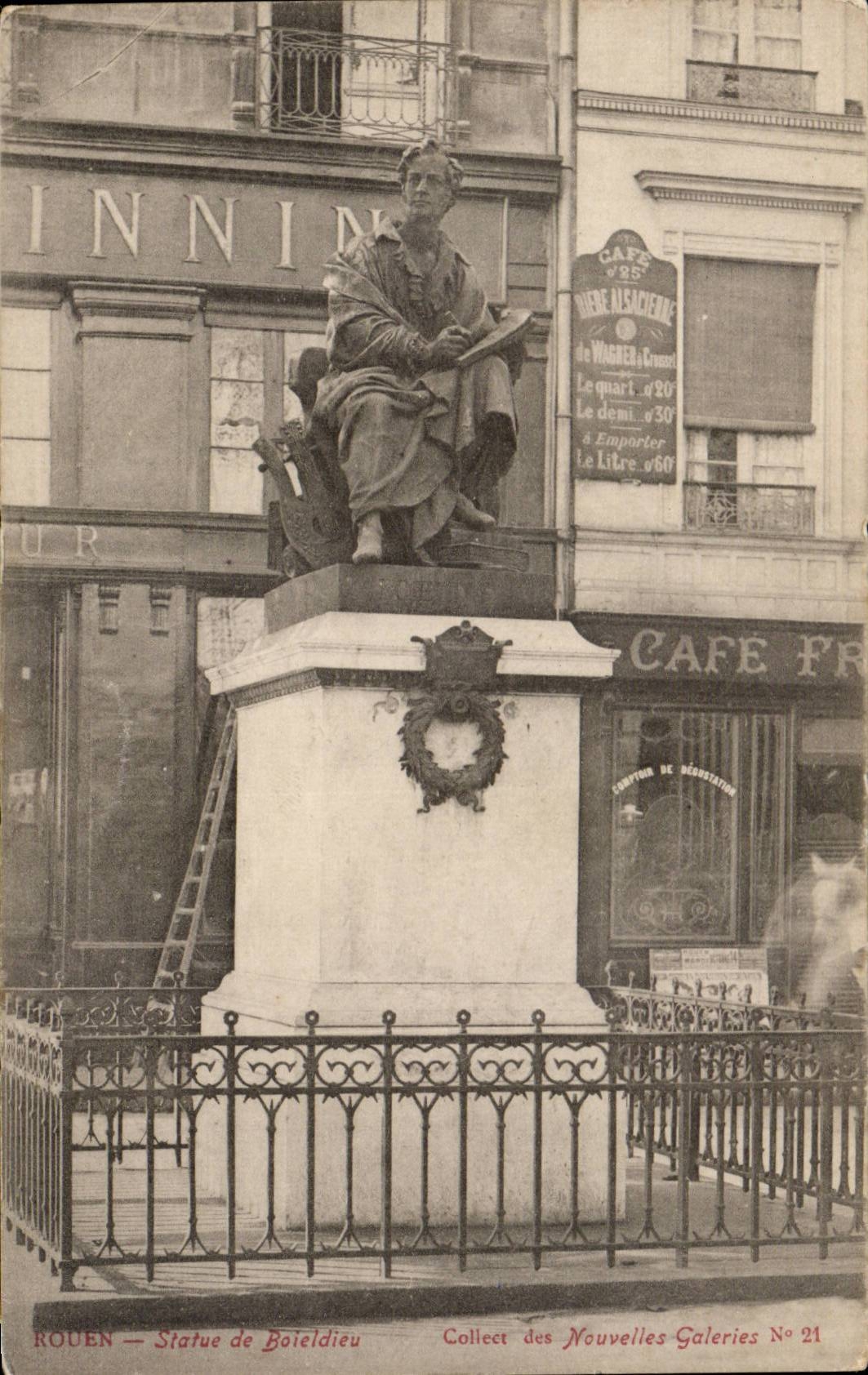 CPA Rouen Statue of Boieldieu