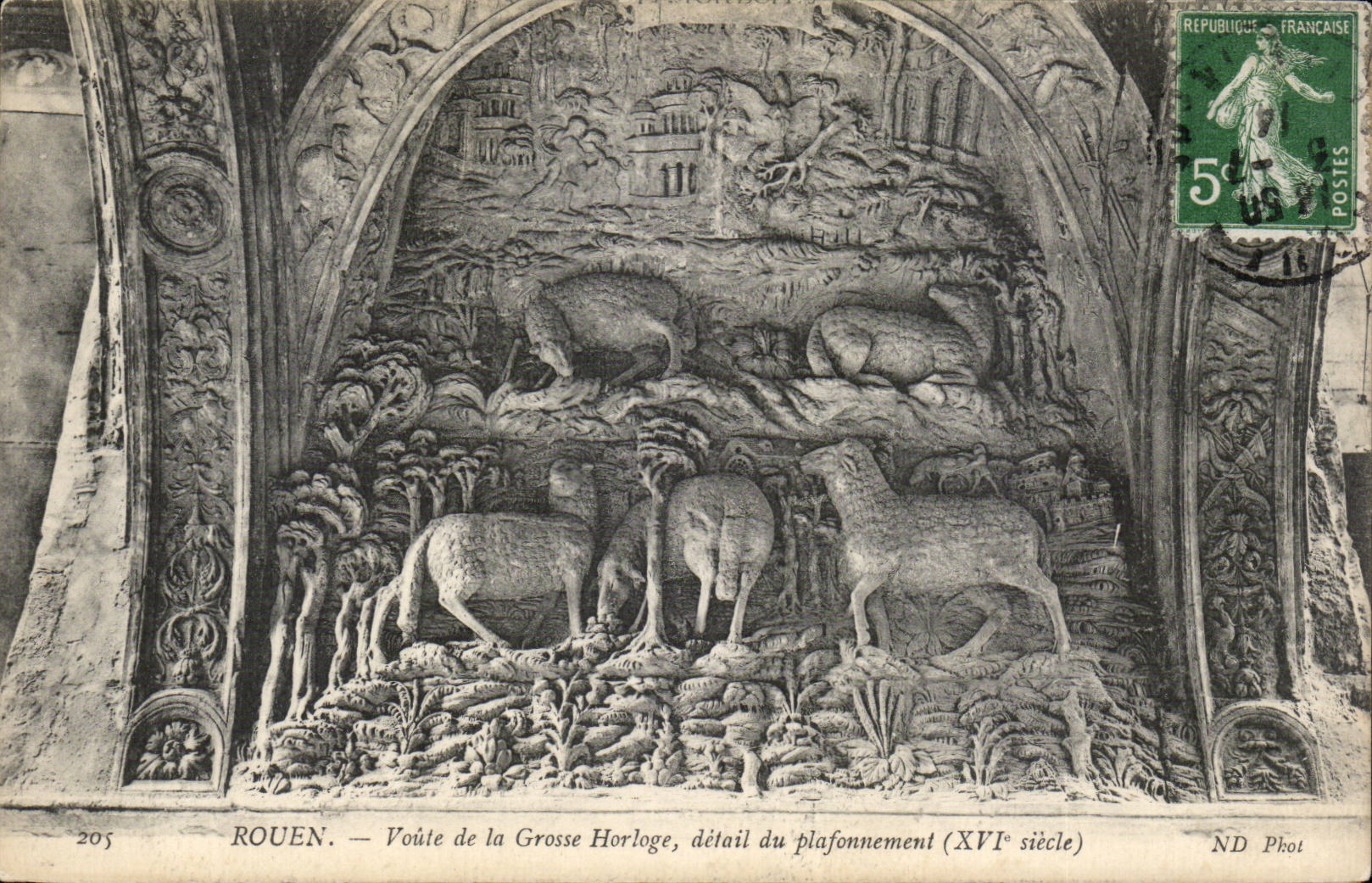 CPA Rouen Arches Large clock detail of the levelling off (16th)