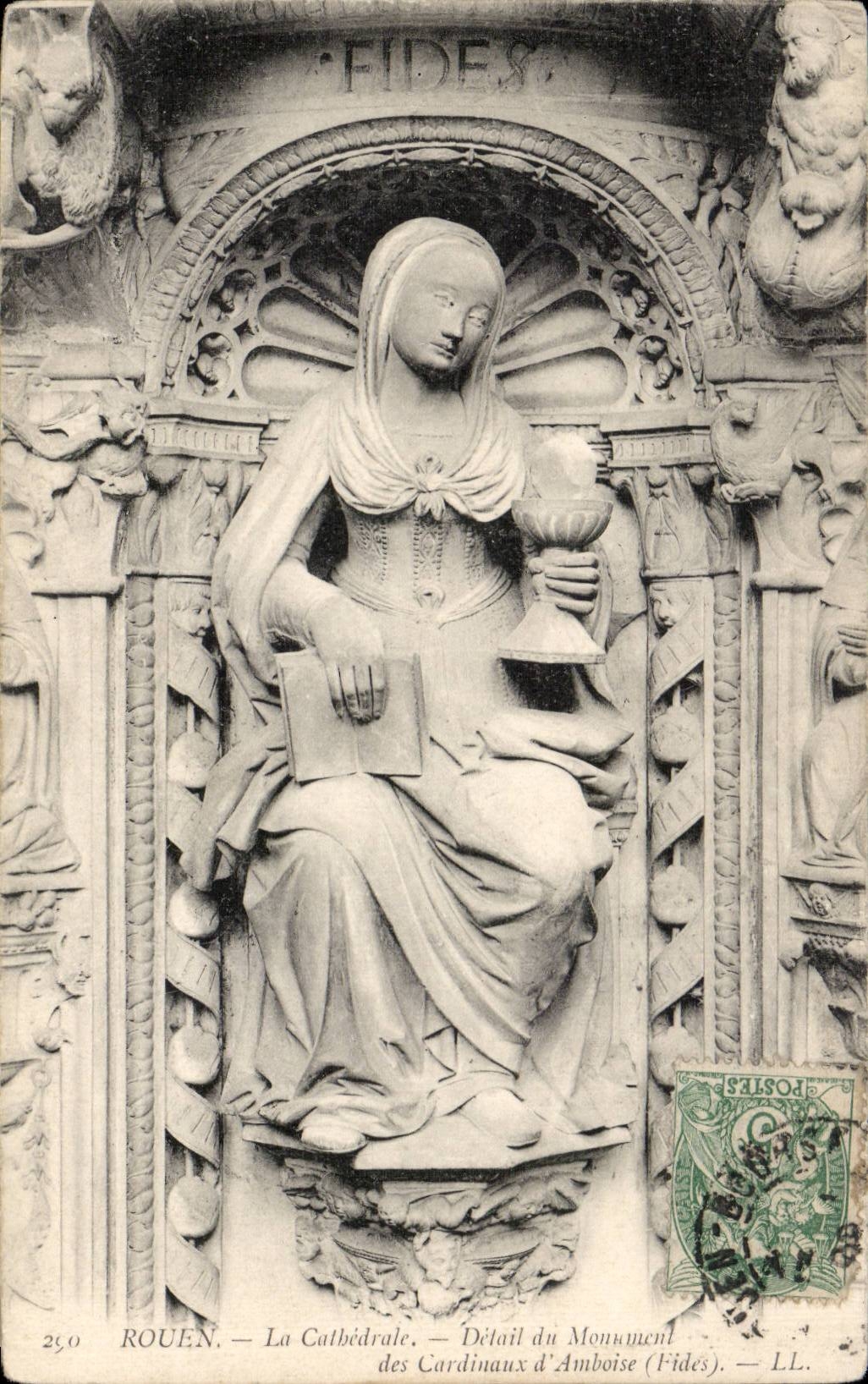 CPA Rouen the cathedral Detail of the monument of the cardinals of Amboise