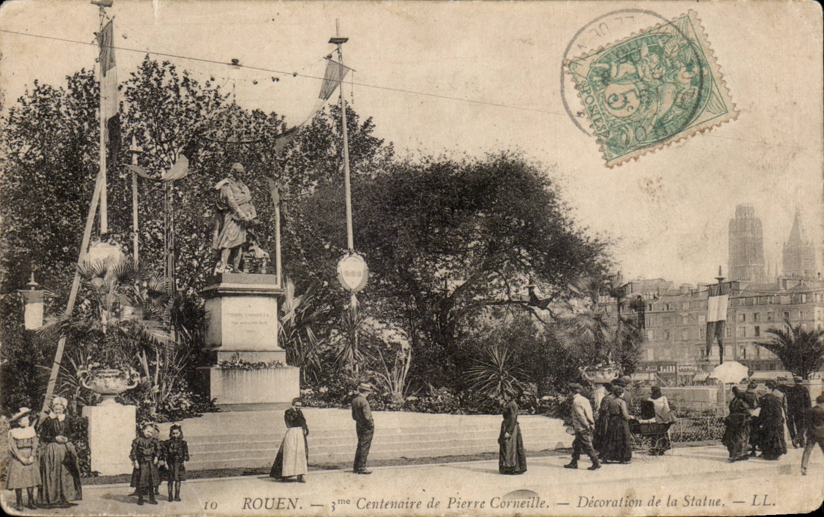 CPA Rouen 3rd centenaire of Pierre Crow Decoration of Statue