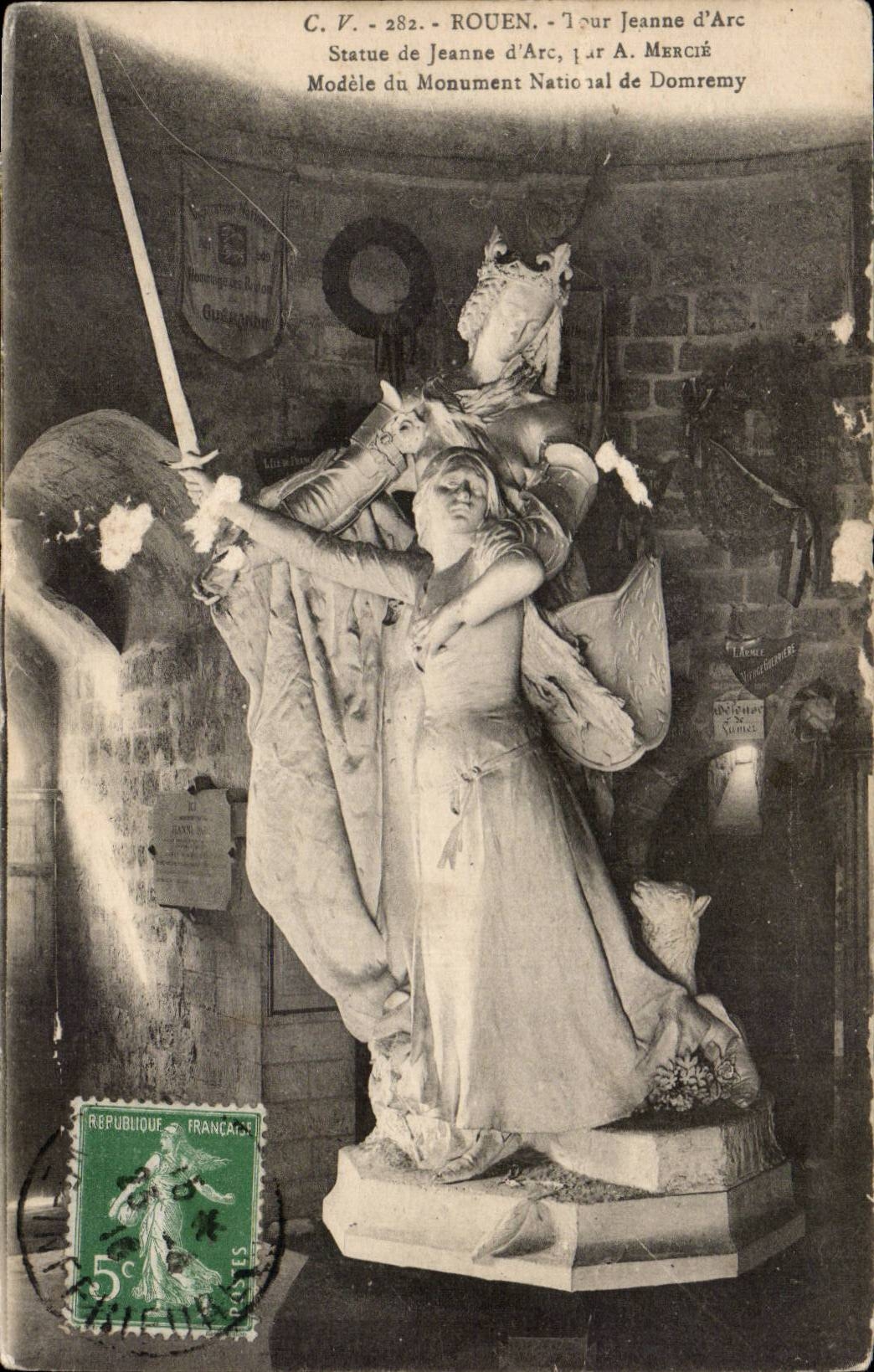 CPA Rouen Tour Jeanne of arc Statue of Jeanne of arc Models national monument of Domremy