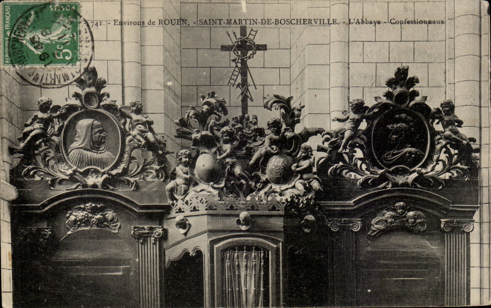 CPA Rouen Saint Martin de Boscherville Confessionals Abbey