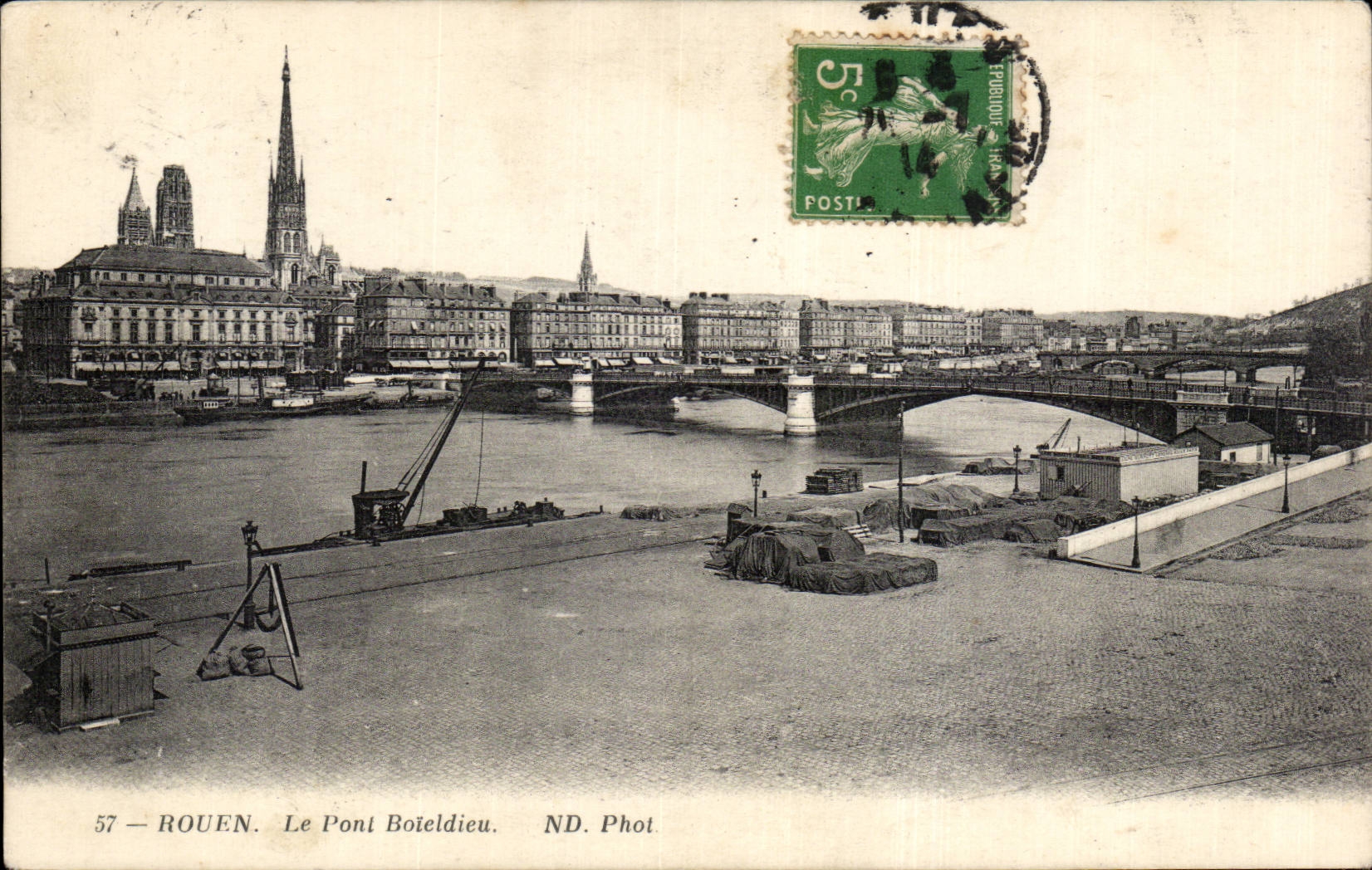 CPA Rouen Le Boieldieu bridge