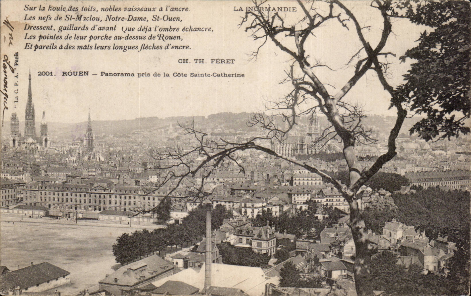 CPA Rouen Panorama taken of the Dimension Sainte Catherine