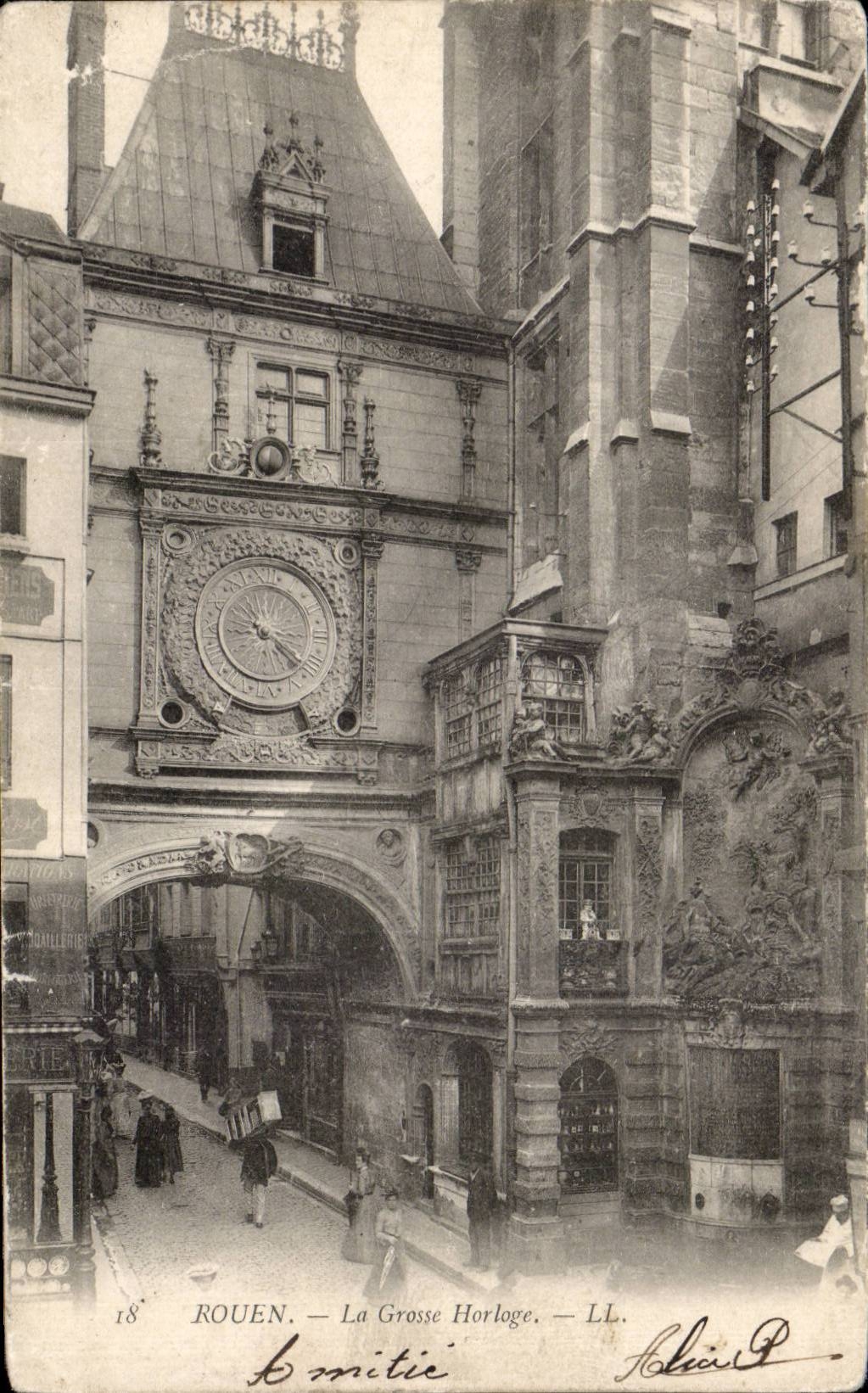 CPA Rouen the gross horologe