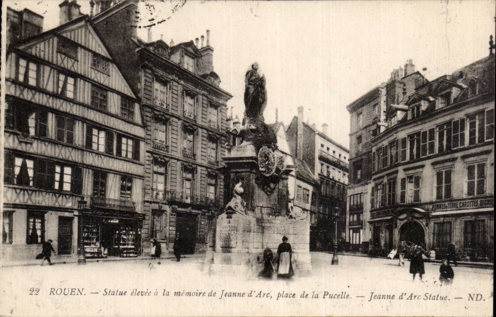 High CPA Rouen Statue with the memory of Jeanne of arc places of the Virgin