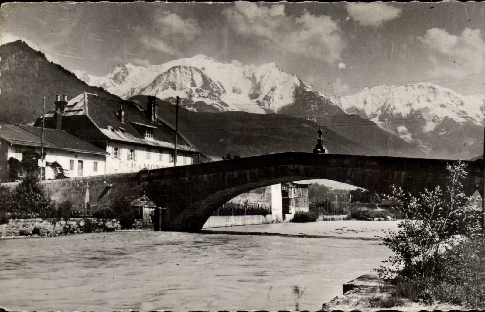 CPSM Environs de Sallanches Le pont de Saint Martin sur Arve