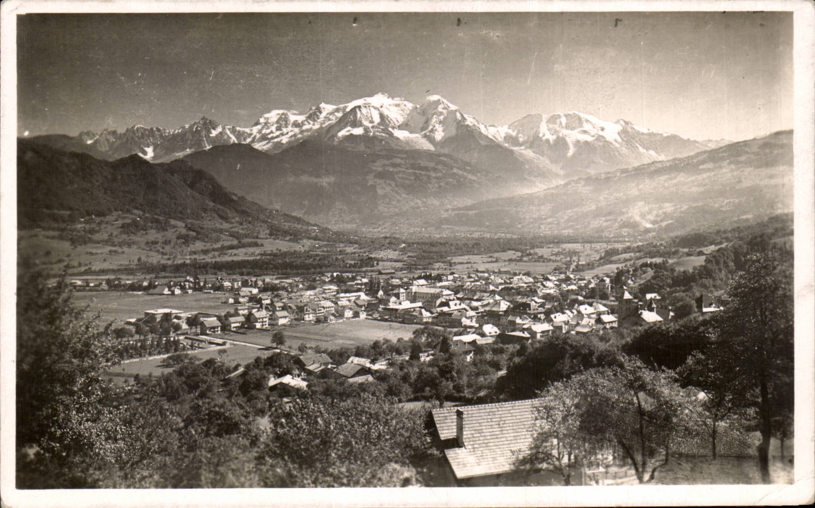 CPSM Sallanches Vue generale et le Mont Blanc