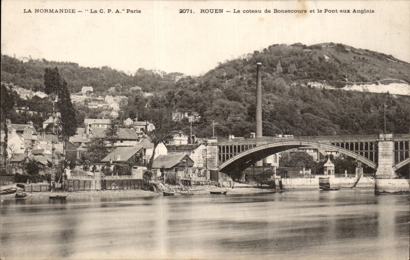 CPA Rouen Le slope of Bonsecours and the bridge with English
