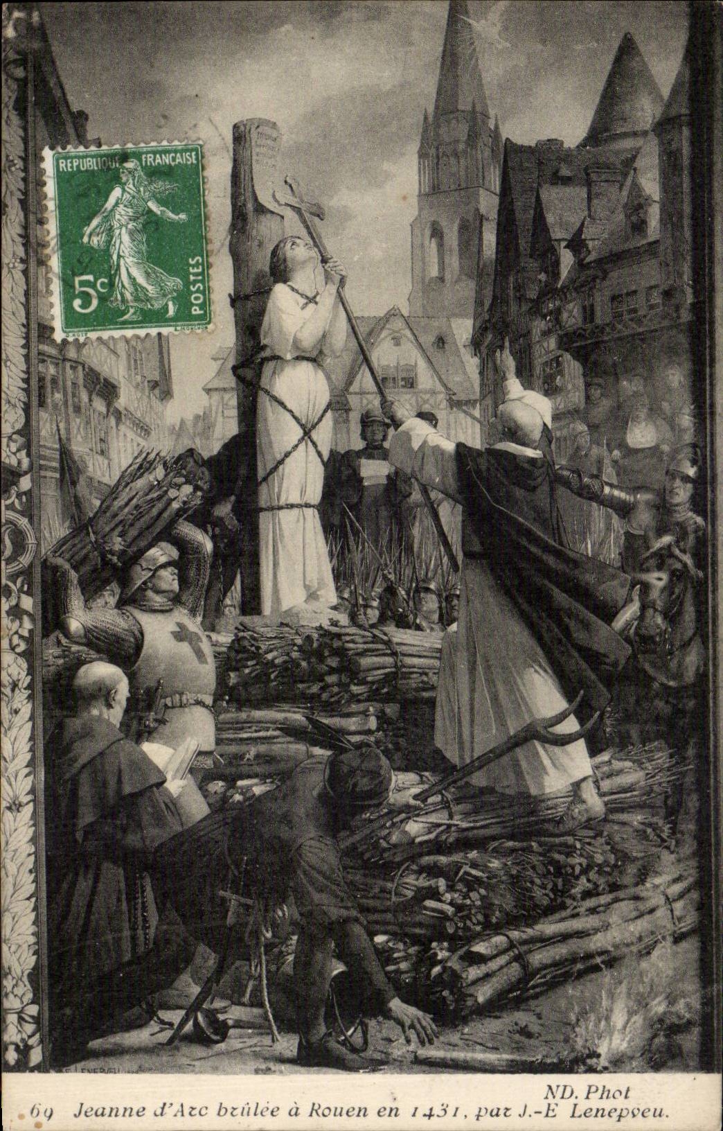 CPA Rouen Jeanne of arc brulee in 1431 by lenepveu