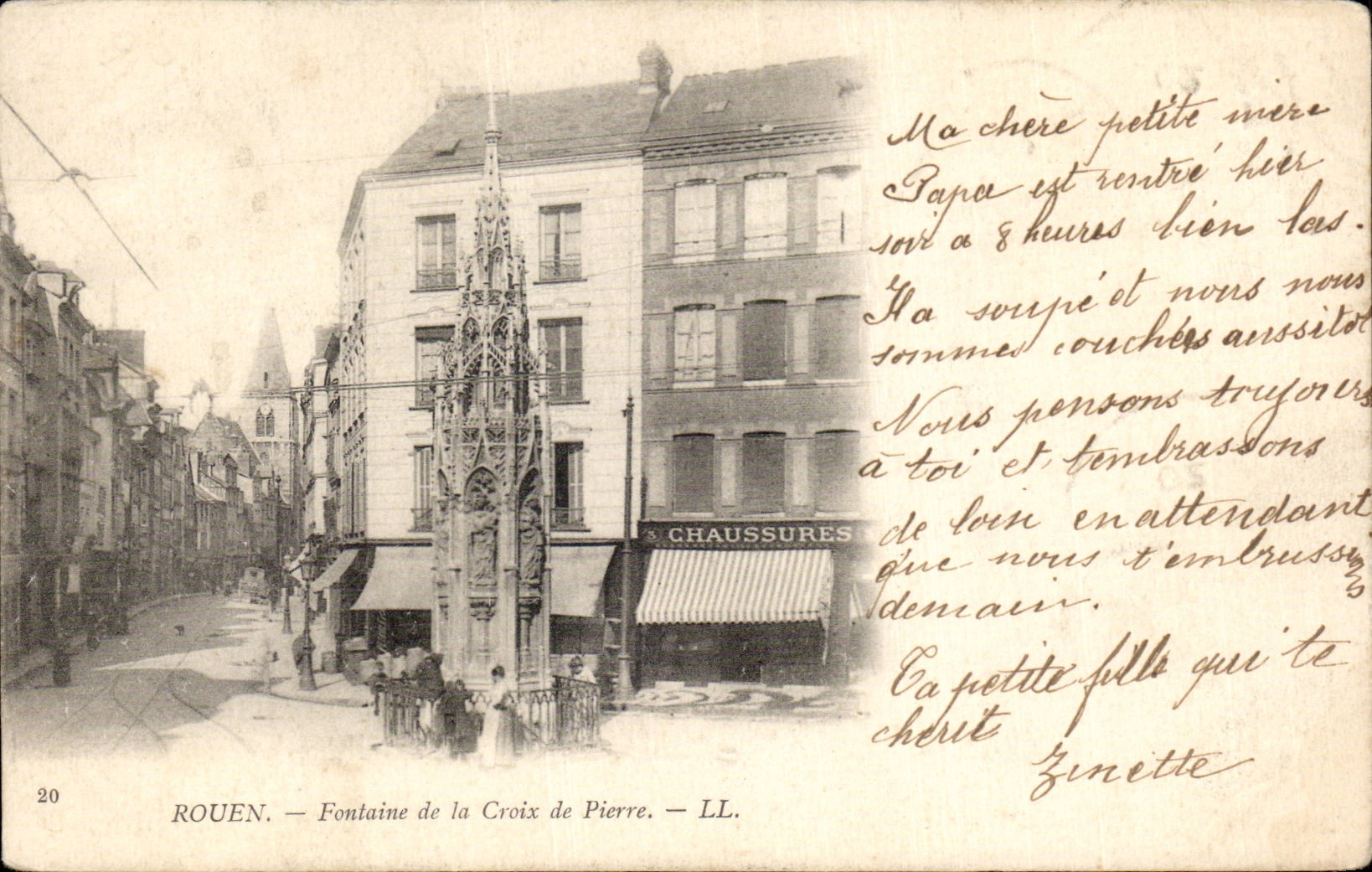 CPA Rouen Fountain of the stone Cross