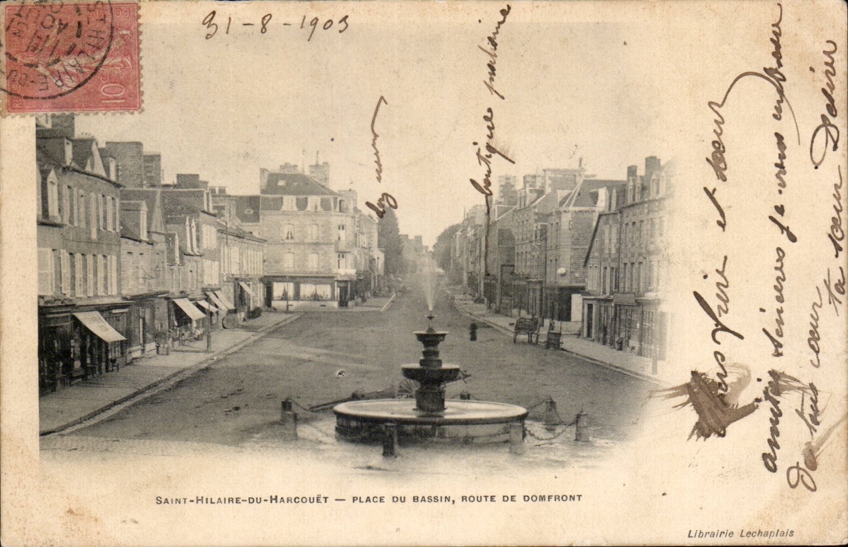 CPA Saint Hilaire of Harcouet Places Route basin of Domfront