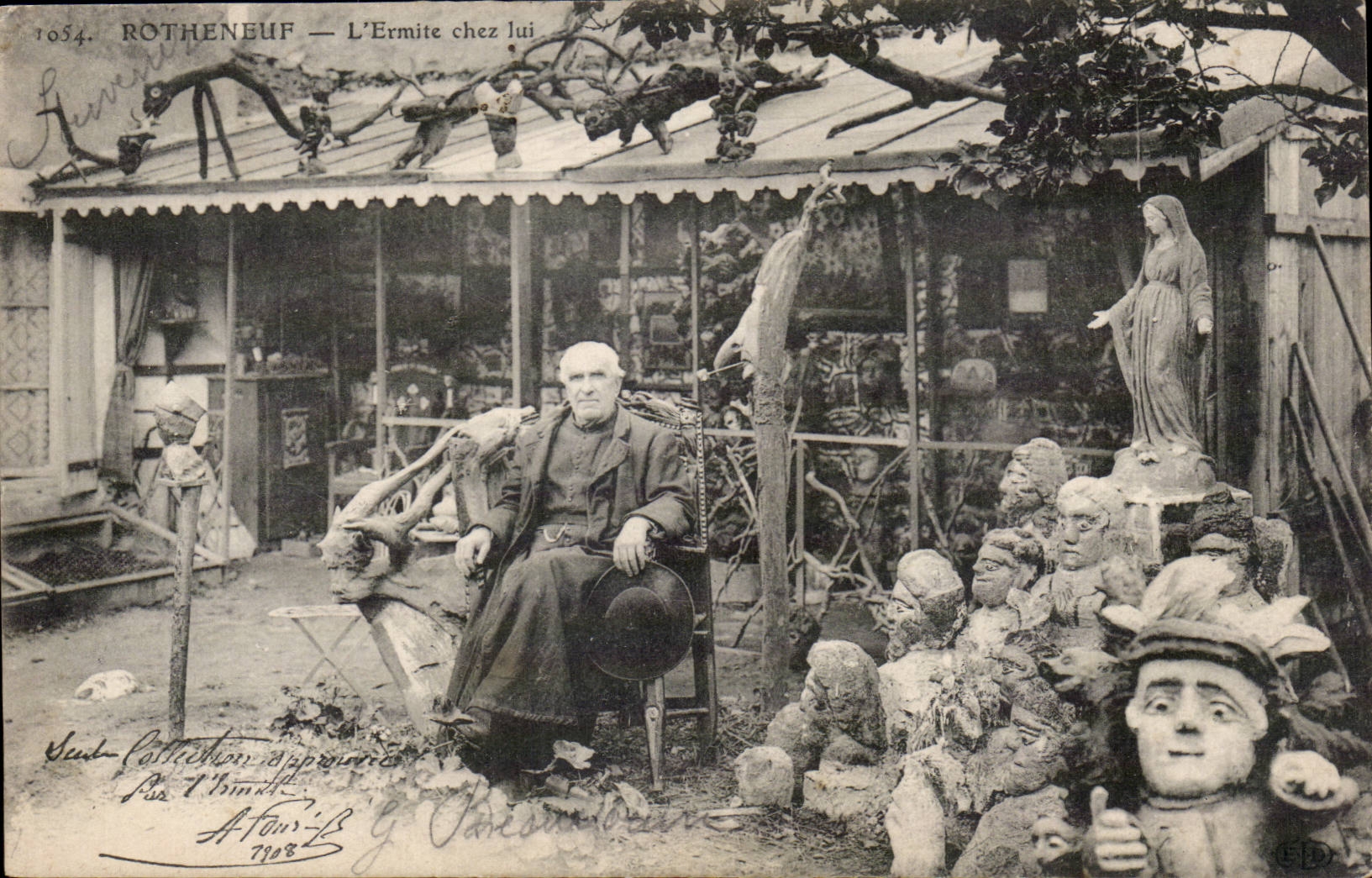 CPA Rotheneuf the hermit at his place TOP Folklore Costume Fantasie Fantasy