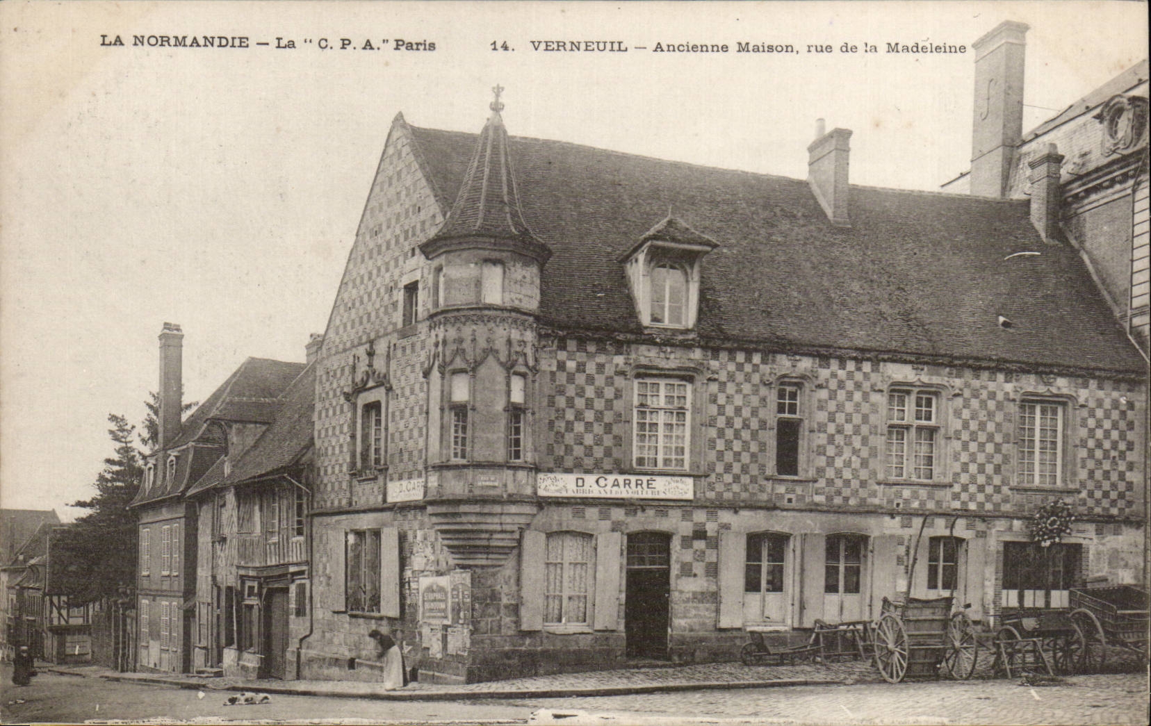 CPA Verneuil Old house Street of the Madeleine
