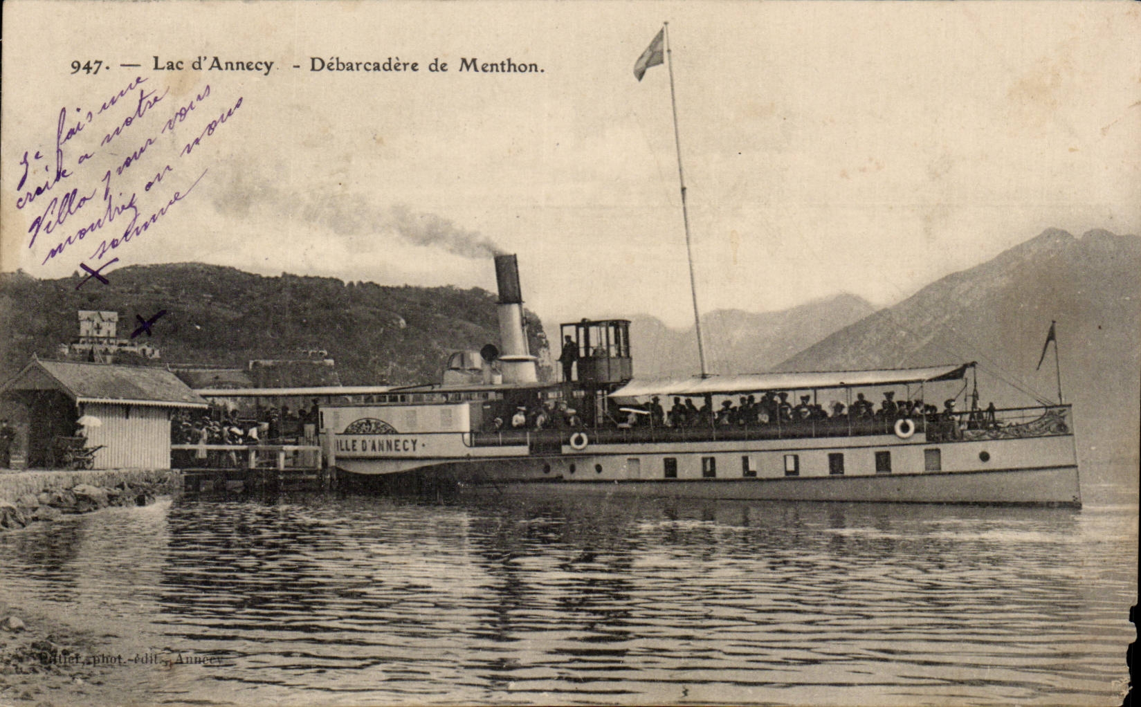CPA Lake Annecy Unloading dock of Menthon