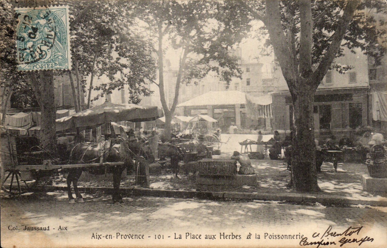 CPA Aix in Provence the place with grasses and the fish shop