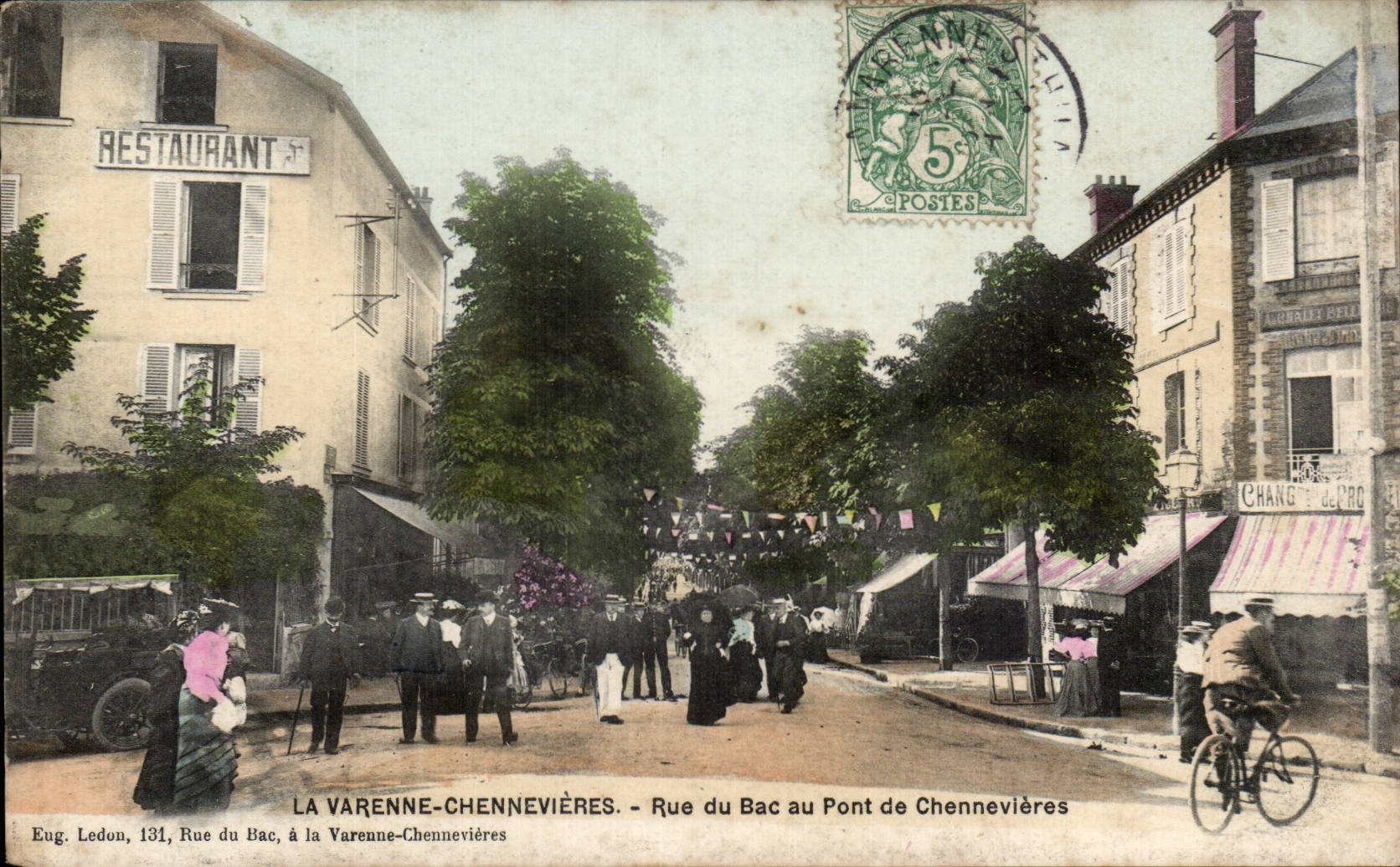 CPA La Varenne Chennevieres Rue du bac au pont de Chennevieres