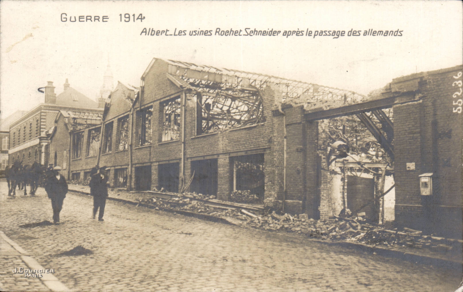 CPA War 1914 Albert the factories Robert Schneider after the passage of German