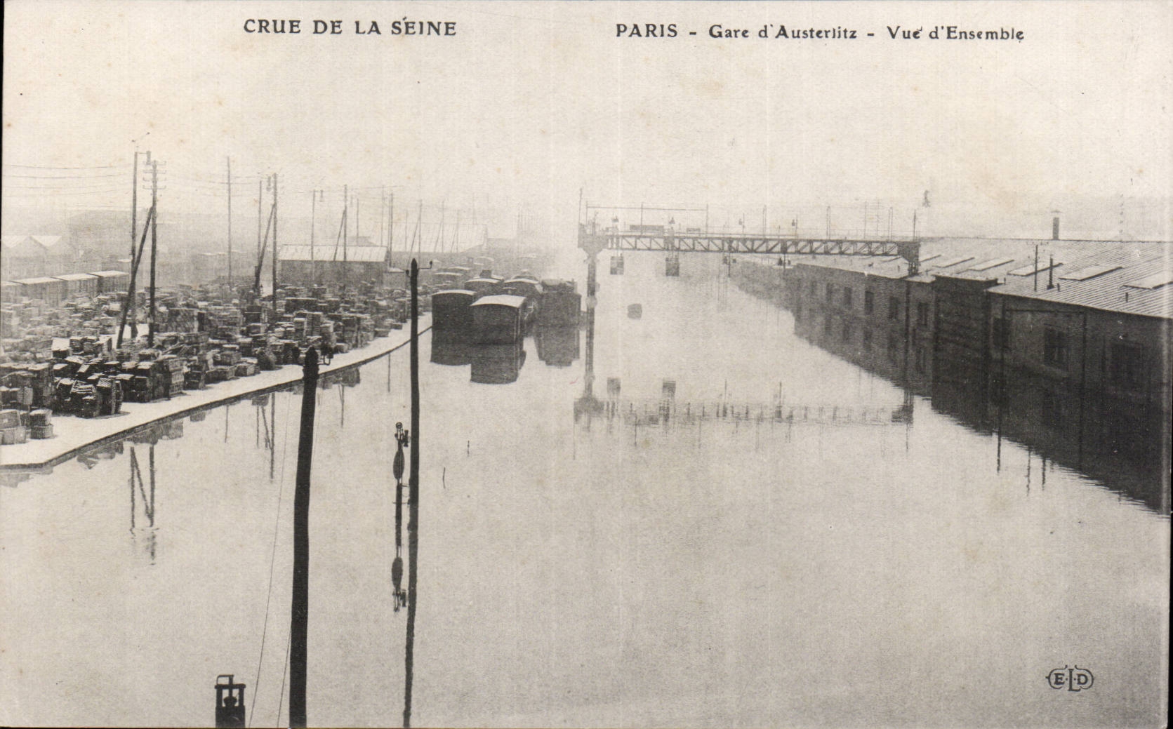CPA Crue of the Seine Paris Parks of Austerlitz Overall picture