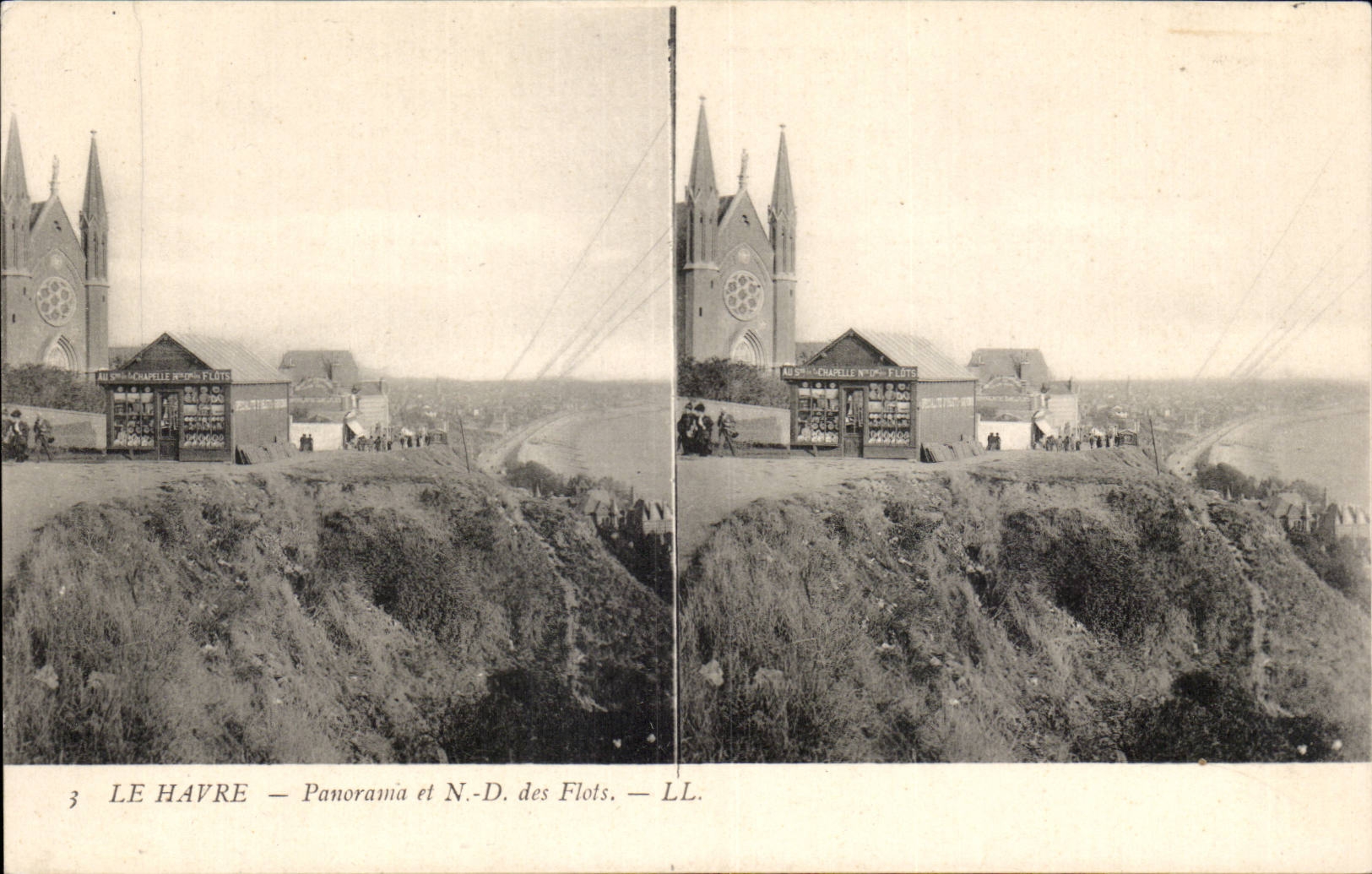 Le Havre - panorama y Notre Dame de las inundaciones - CPA