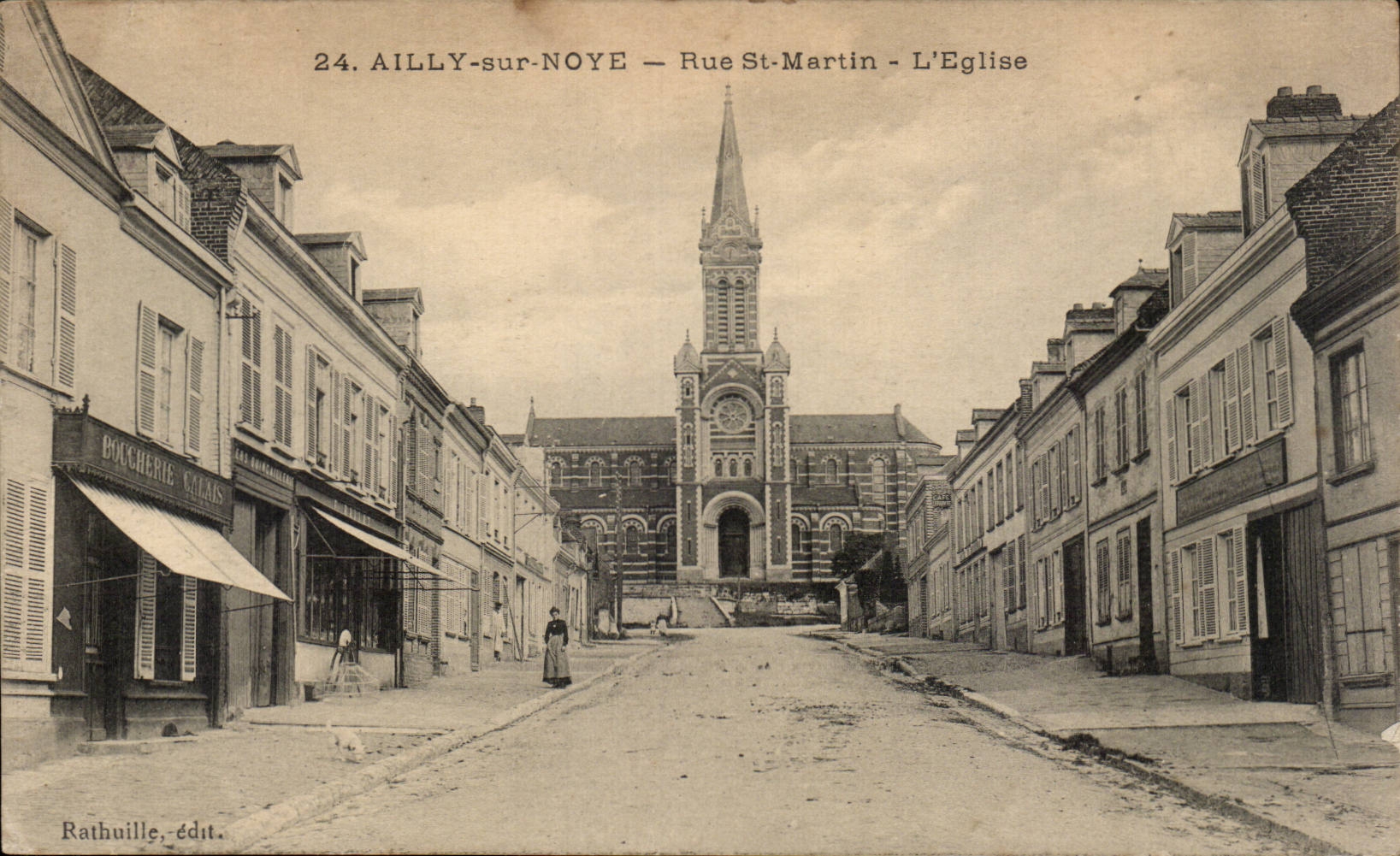 Ailly on Noye - Street St Martin - the Church - CPA