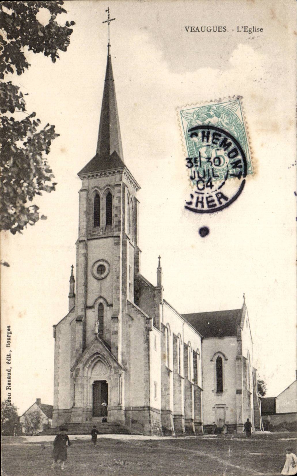 Veaugues - the Church - CPA