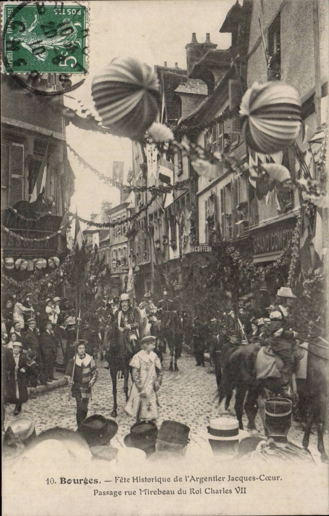 Bourges - festival historico del corazon CPA de Jacques del banquero