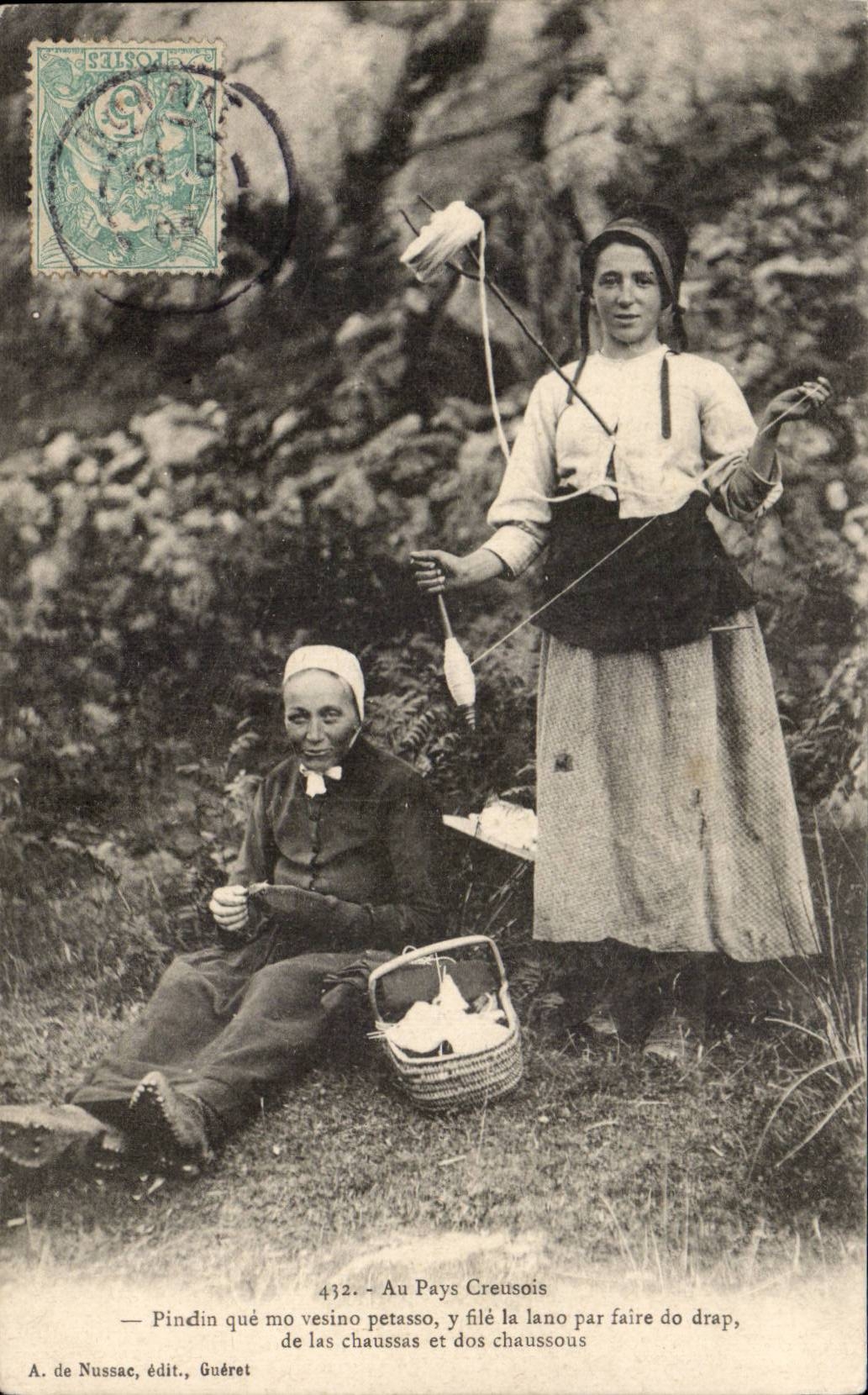 Folklore - Costumes - Ropemaking machine - With the Creusois Country - CPA