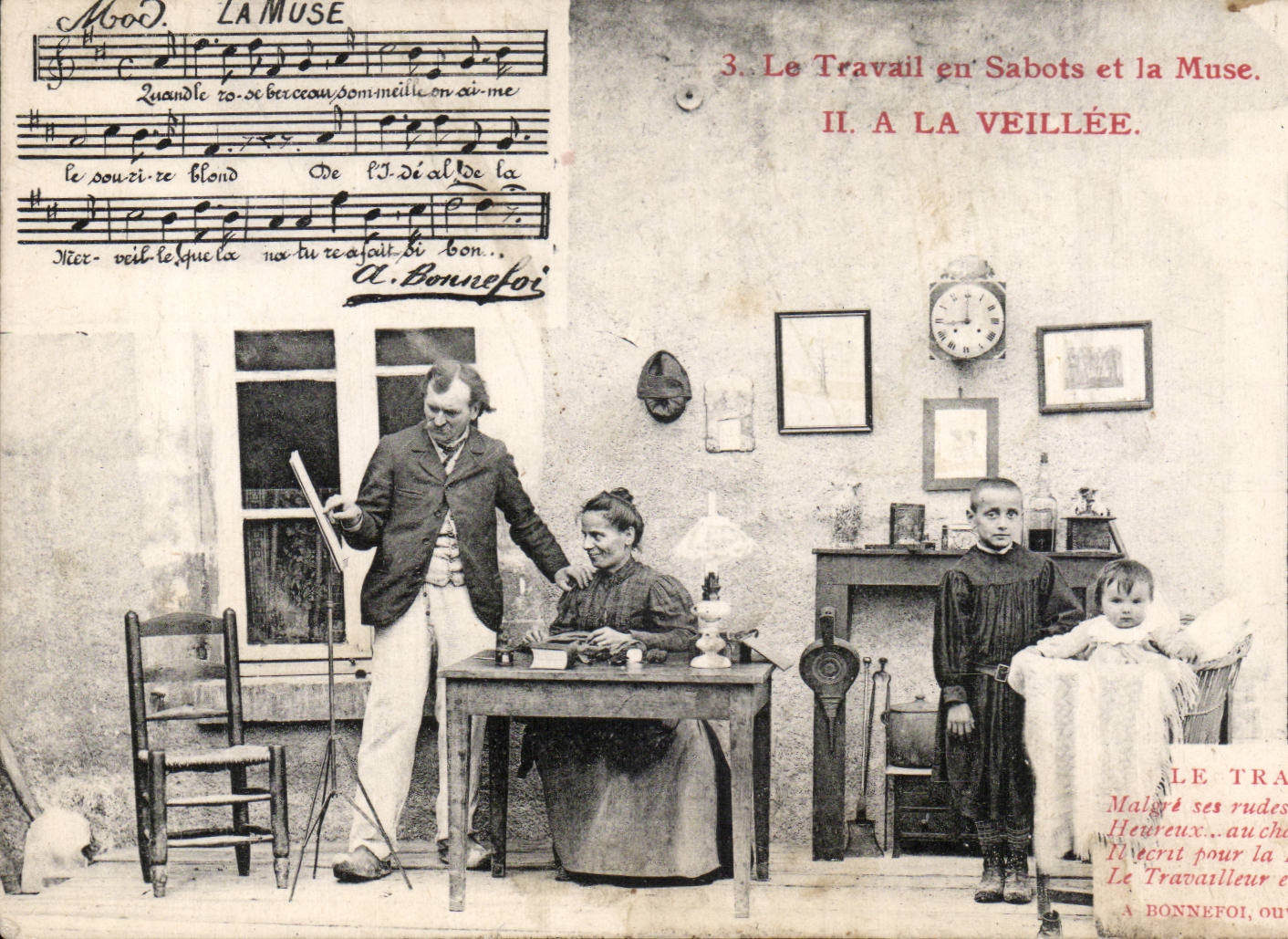 Folklore - Costume - Work in shoes with the MUSE - In Veillee - CPA