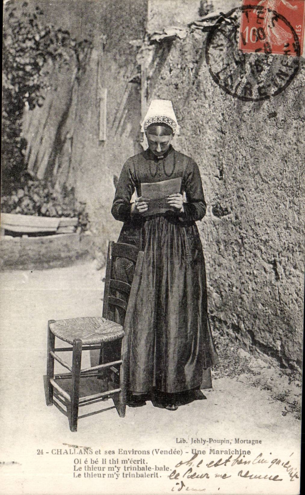 Folklore - Costumes - Challans and its surroundings - the Vendee - Maraichine - CPA