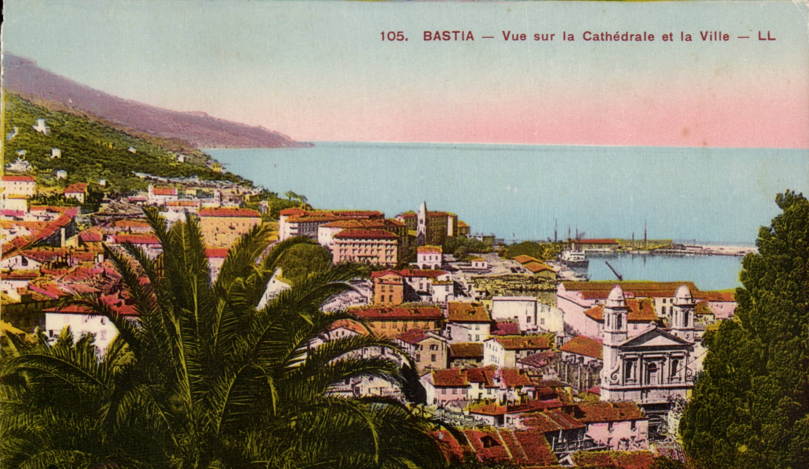 CPA Corse Corsica Bastia Vue sur la cathedrale et la ville