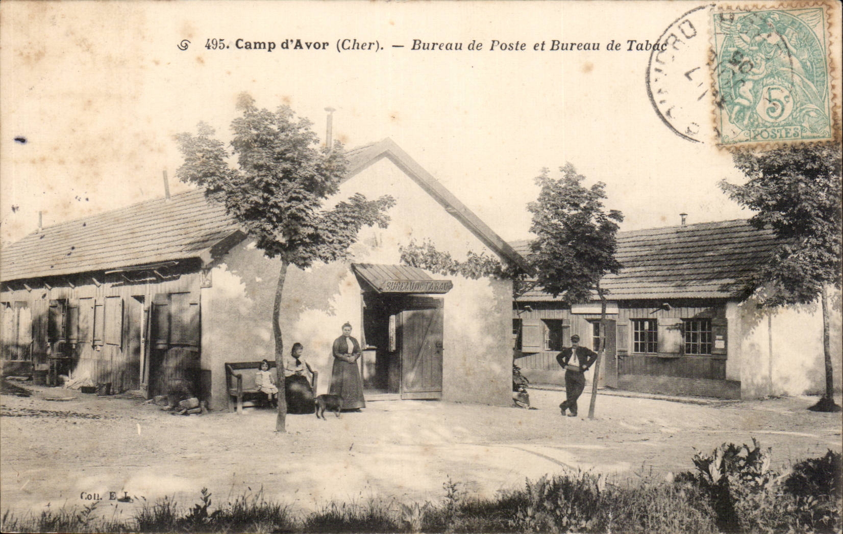 CPA Camp of Avor Post office and shop Militaria tobacconist's