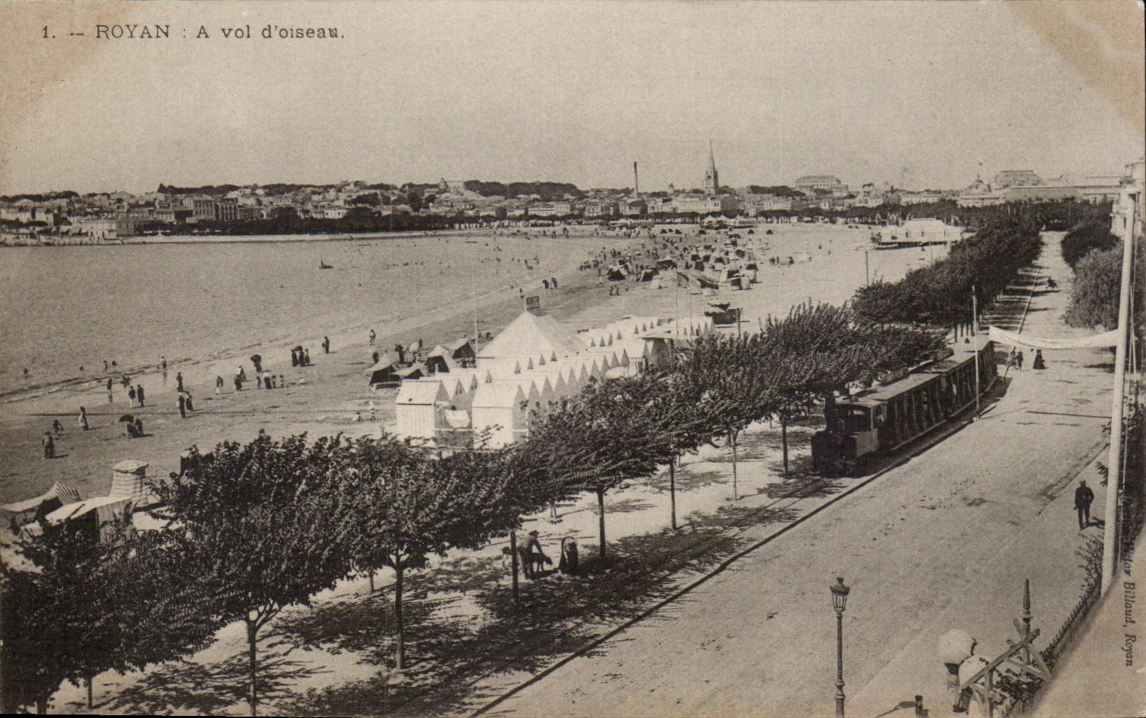 CPA Royan como el cuervo vuela el tren