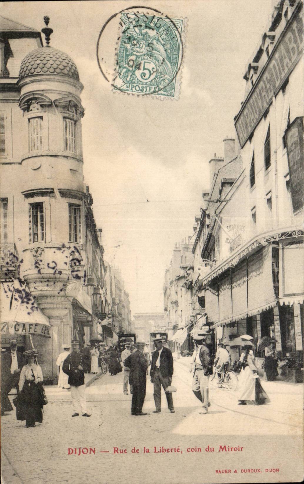 Calle de CPA Dijon de la esquina de la libertad del espejo