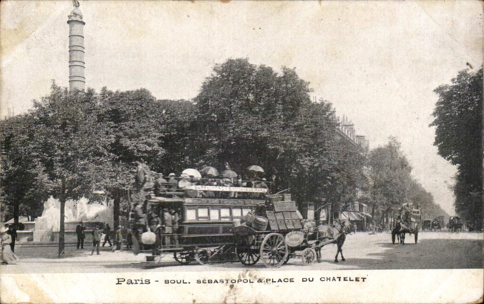 CPA Paris Sebastopol Boulevard and place of Chatelet