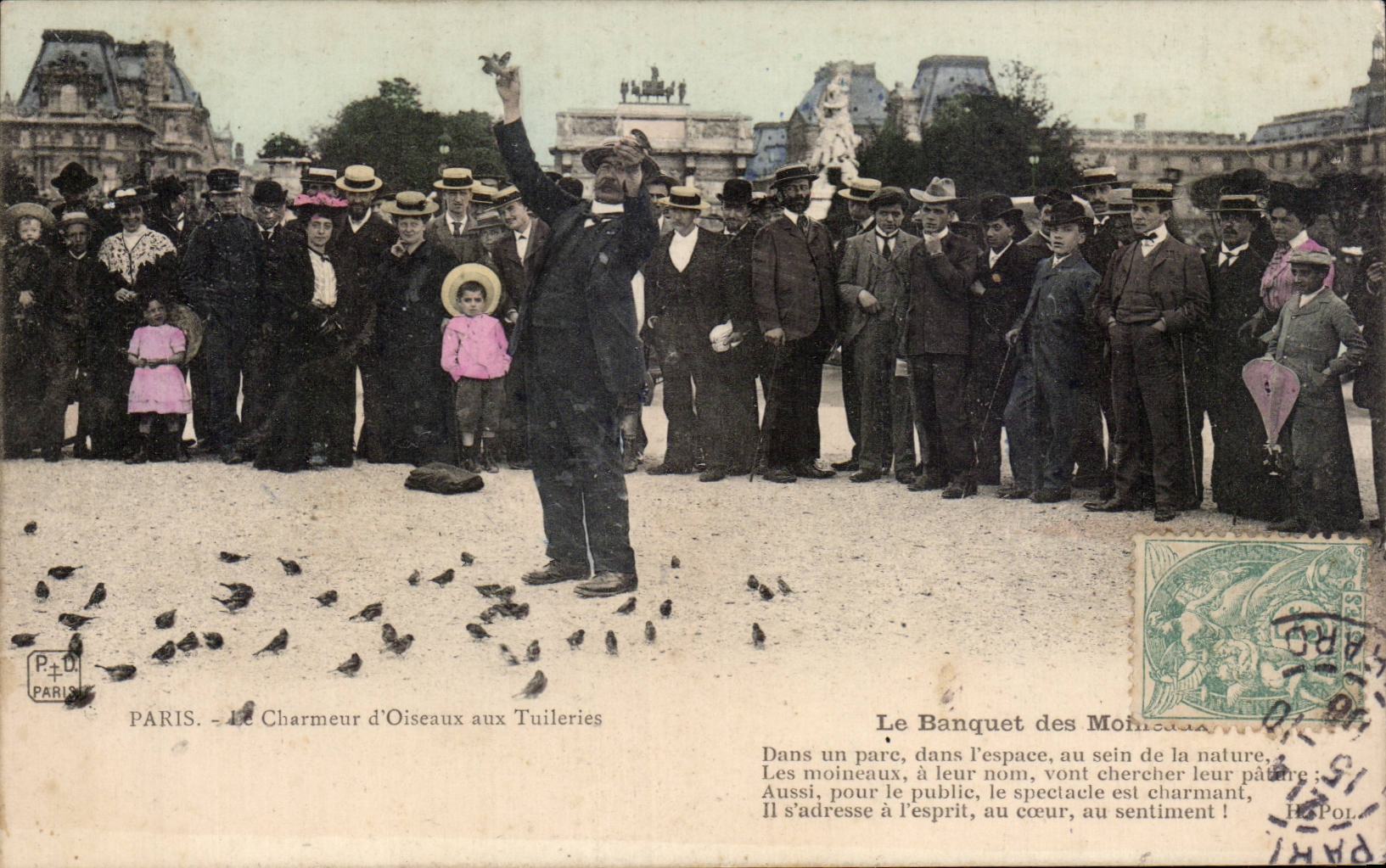 CPA Paris the Charmer of birds to Tileries