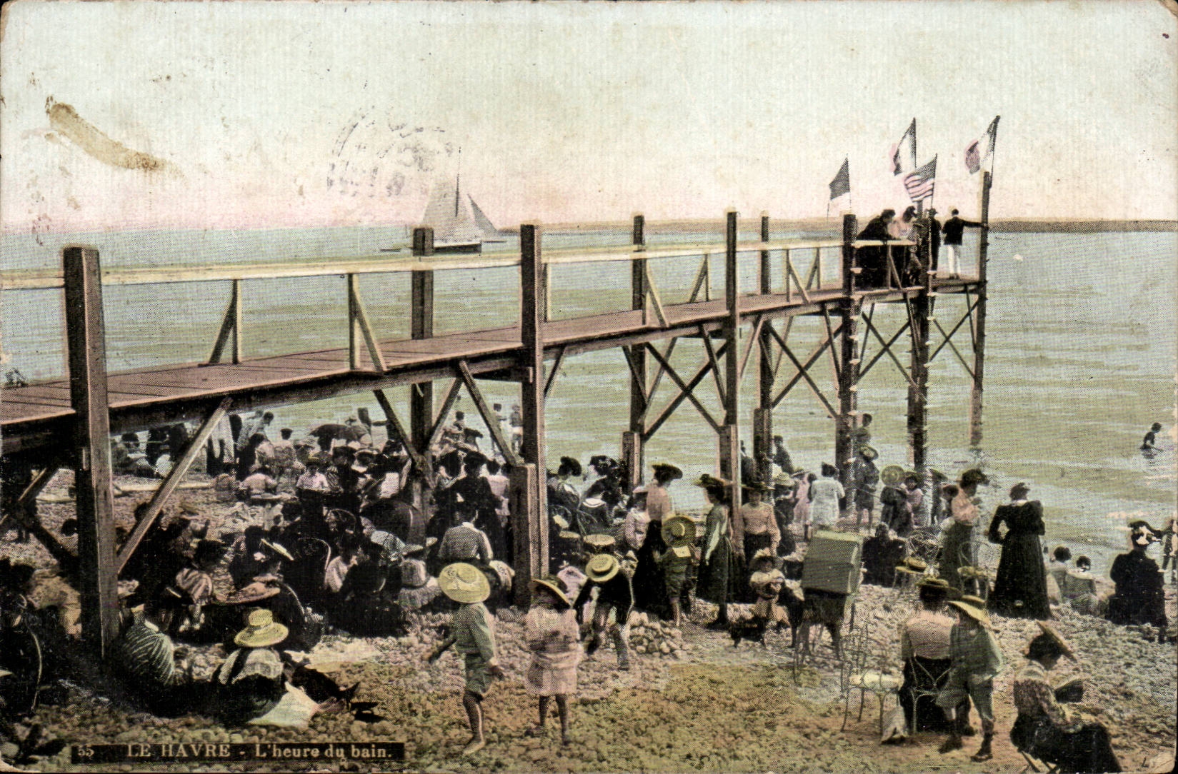 CPA Le Havre la hora de los ninos del bano