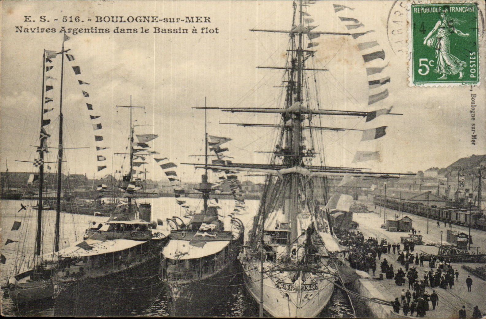 CPA Boulogne on Mer Argentinian Ships in the wet dock Argentina Argentina