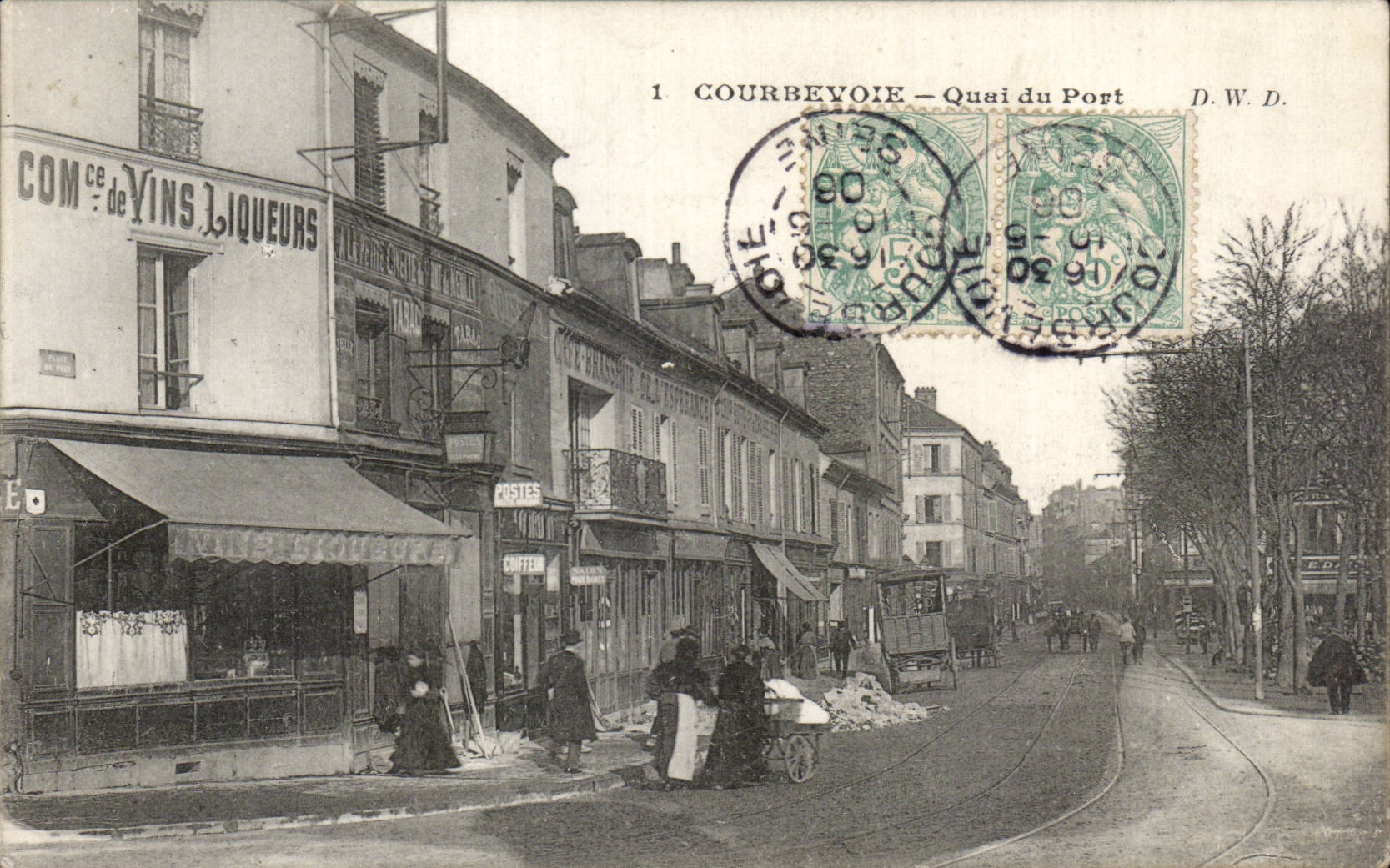 CPA Courbevoie Quay del puerto